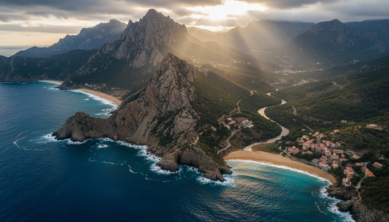 discover a full exploration of the geographical map of Corsica, highlighting its reliefs, towns, and unique landscapes.