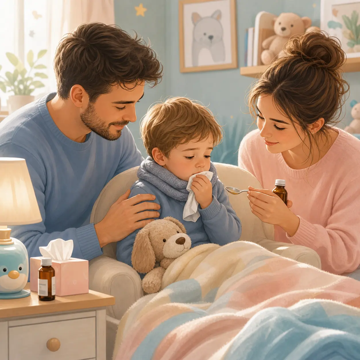 Toux chez l’enfant : comment distinguer la toux grasse de la toux sèche et les traiter efficacement