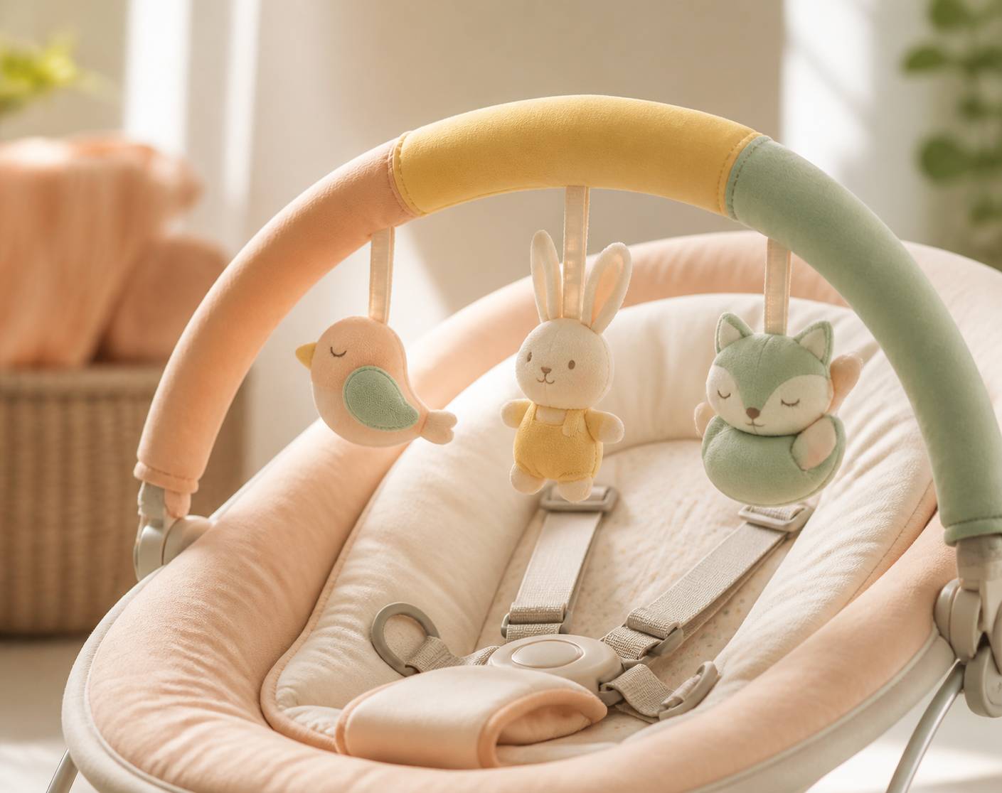 Arche de jouets et harnais d'une balancelle bébé