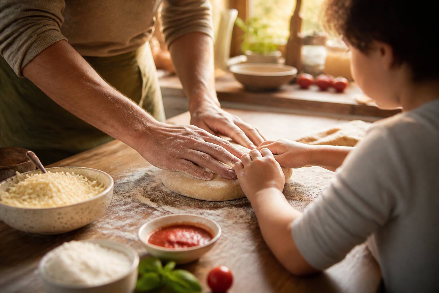Homemade pizza for the whole family: easily digestible dough and toppings suitable for little ones